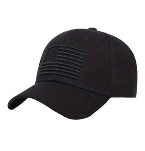 Unisex Black American Flag Embroidered Baseball Cap Adjustable Snapback Hat